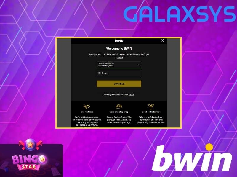 Registration on the Bwin casino