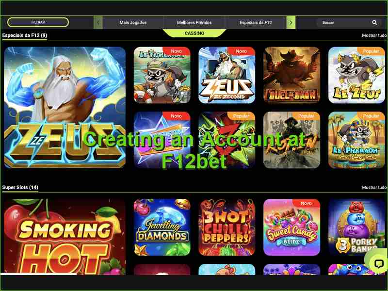 The process of creating an account on F12bet