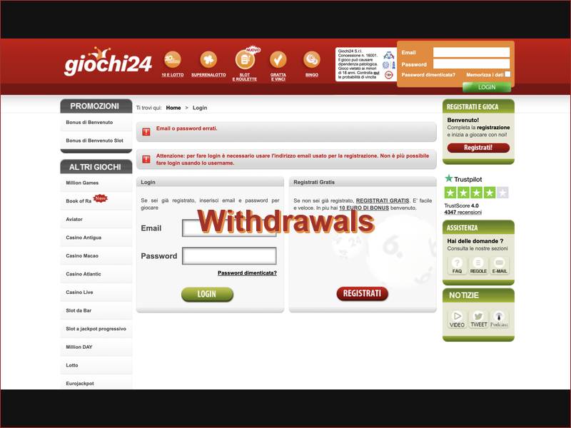 Withdrawal Procedures and Timelines at Giochi24