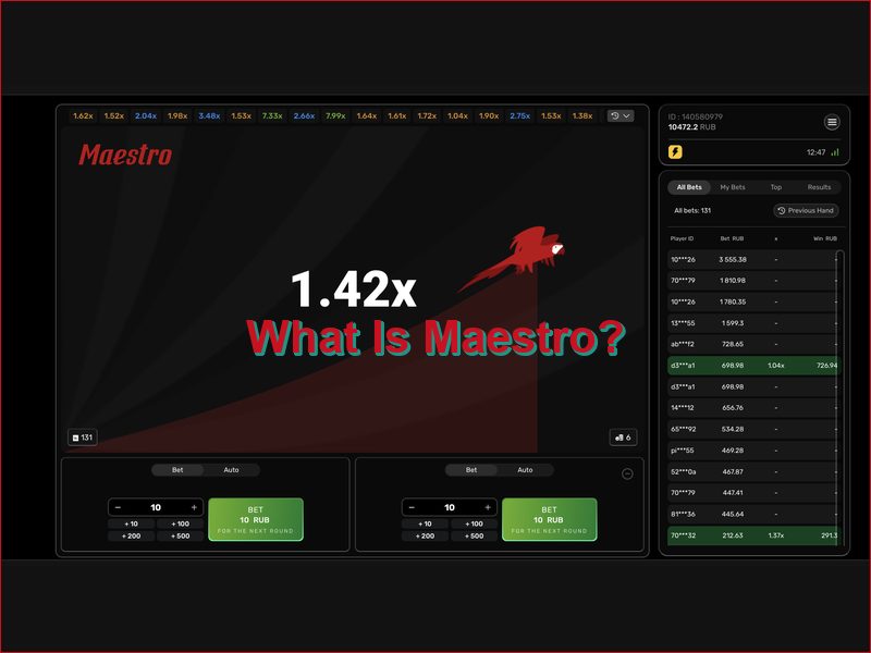 Le principe et les règles du jeu « crash » Maestro