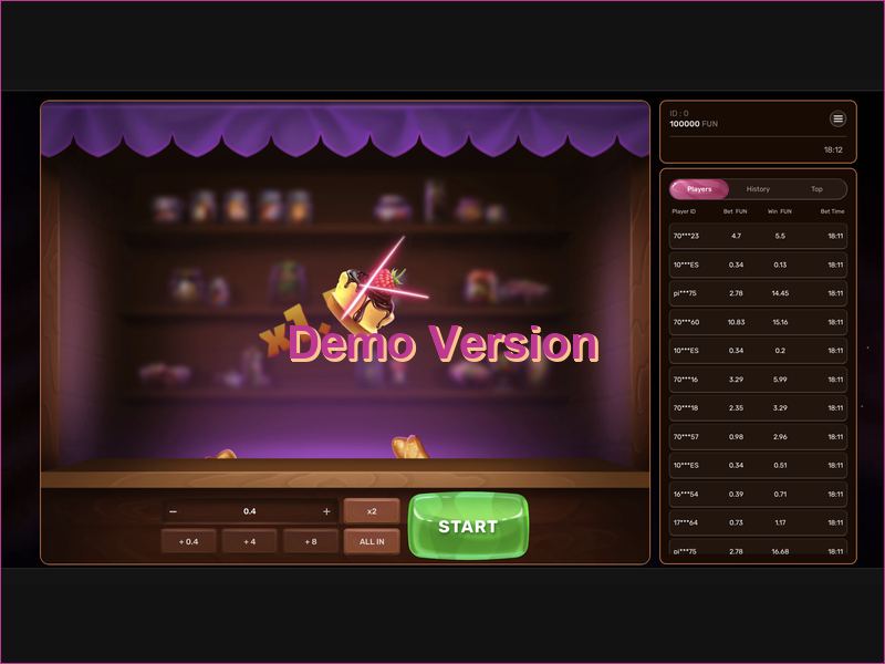 Practice mode with virtual credits