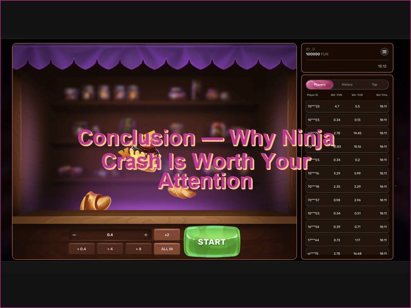 Overall Conclusions and Review of Ninja Crash