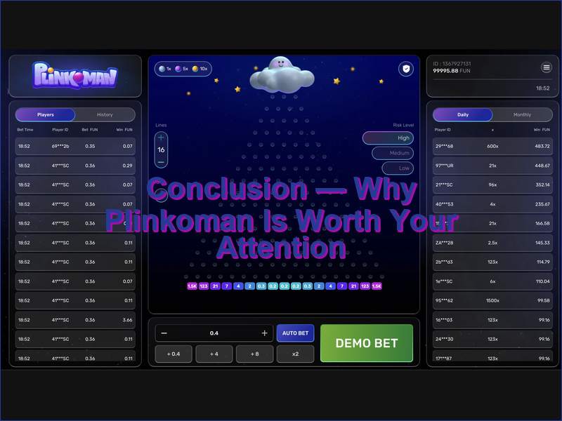 Conclusiones generales y valoración del juego Plinkoman