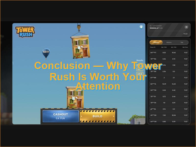 Évaluation générale et conclusions sur le jeu Tower Rush