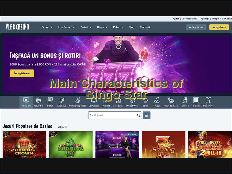 Principais indicadores e dados sobre o jogo Bingo Star